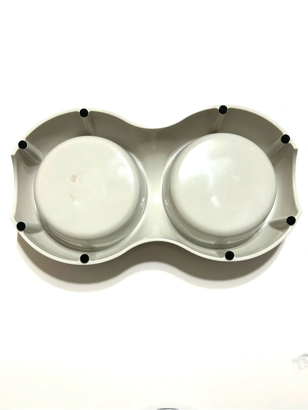 Beige Cream Double Pet Bowl for Dog / Cat Feeding Dish Suitable for Food & Water